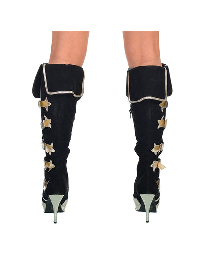 Gold-schwarze Piraten Stiefel