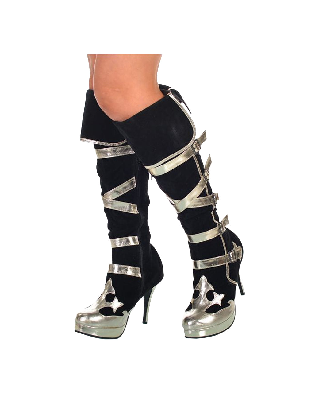 Gold-schwarze Piraten Stiefel