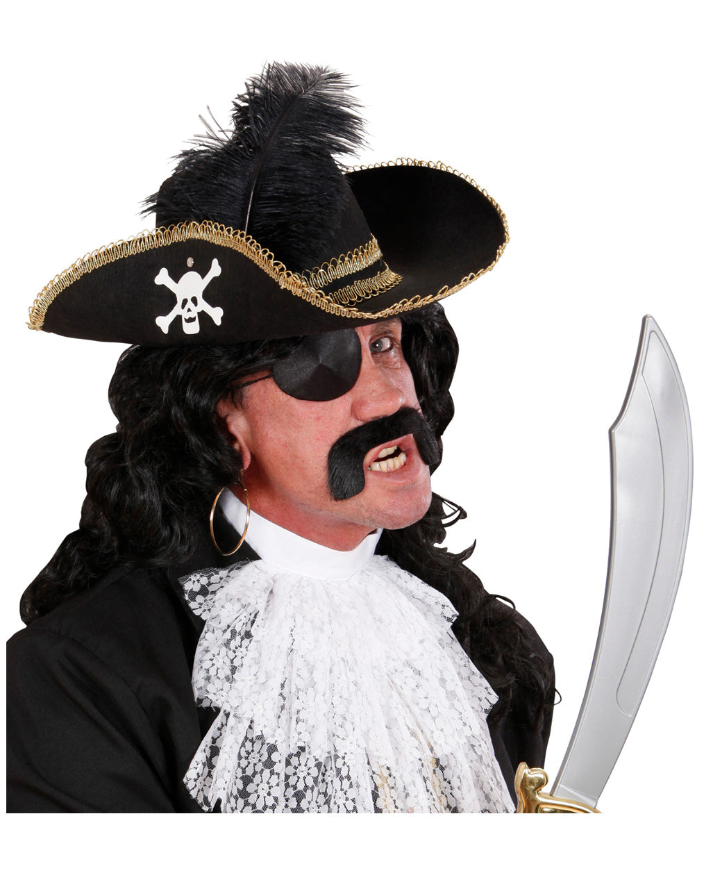 Piratenhut mit Totenkopf und Feder