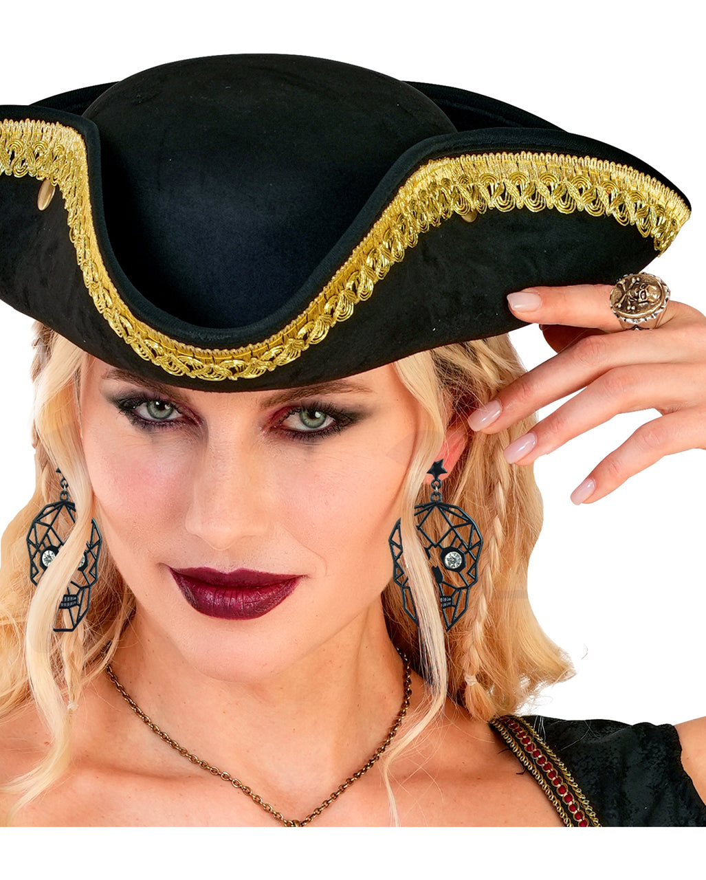Totenkopf Piratenring aus Metall