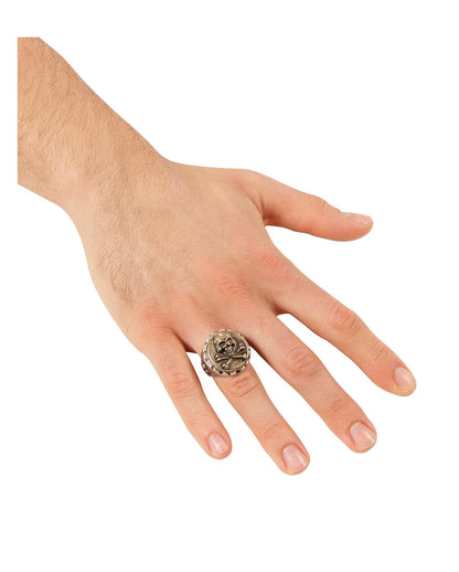 Totenkopf Piratenring aus Metall