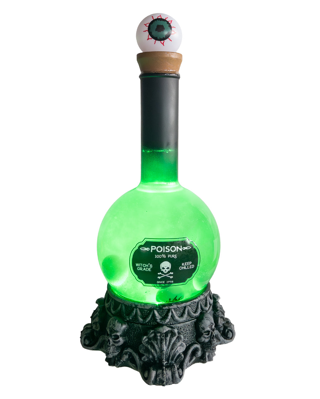 Zaubertrankflasche mit Augäpfel & Grünen LED`s 29cm