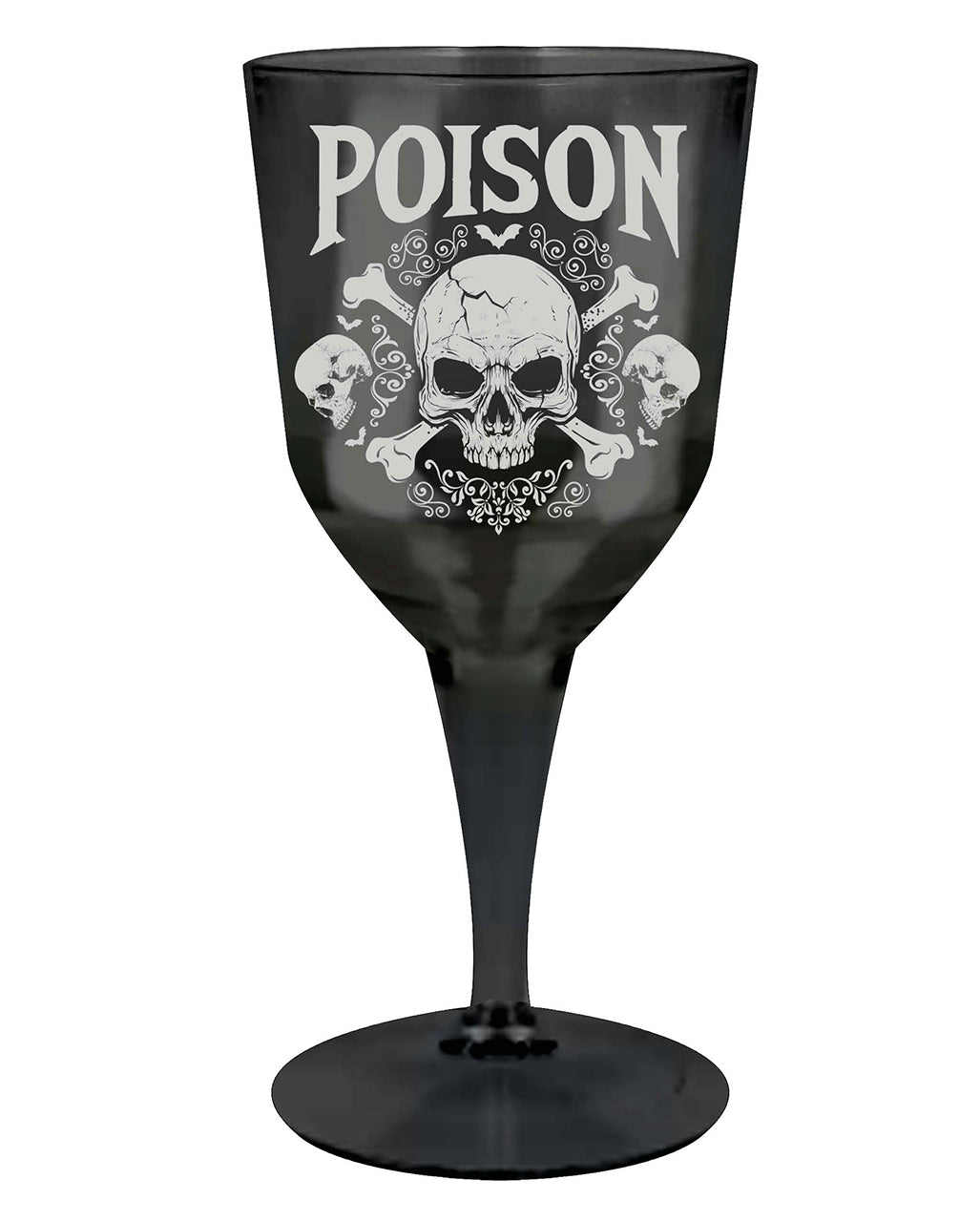 Weinglas mit Skull & Poison Motiv 19cm