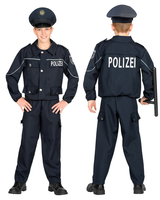 Polizisten Kostüm Blau für Kinder