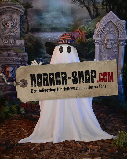 Freches Gespenst mit Hexenhut Halloween Animatronic 80cm