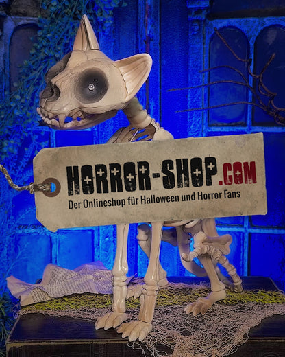 Skeleton Cat With Movement, Light & Sound 34cm
