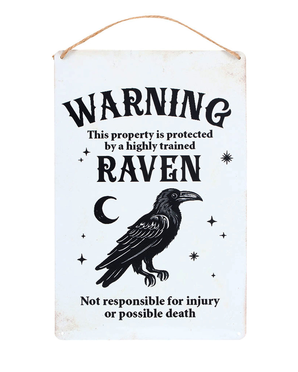 "Protected by a Raven" Metallschild 30x20cm