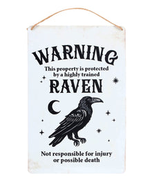 "Protected by a Raven" Metallschild 30x20cm
