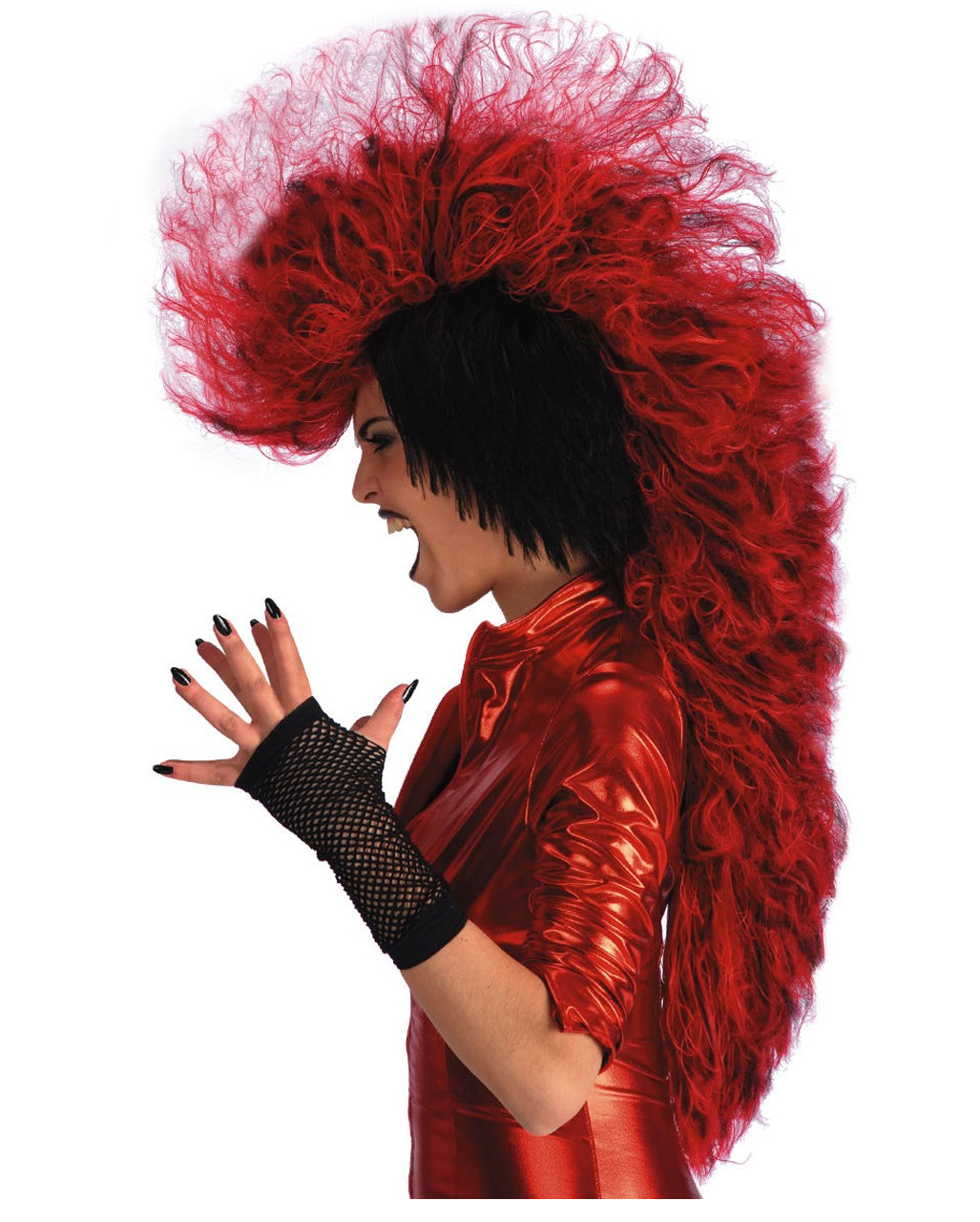 Punk Devil Wig Black Red