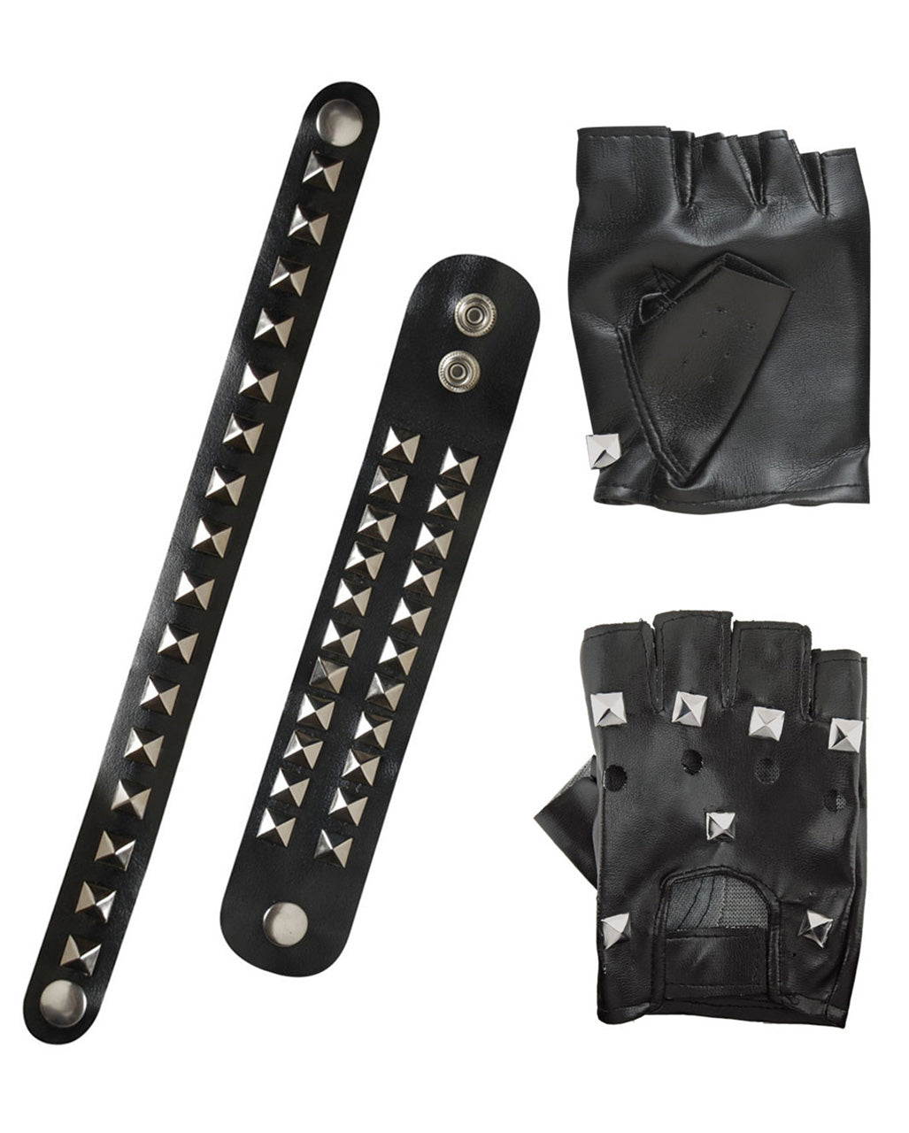 Biker & Rocker Nieten Set in Lederoptik