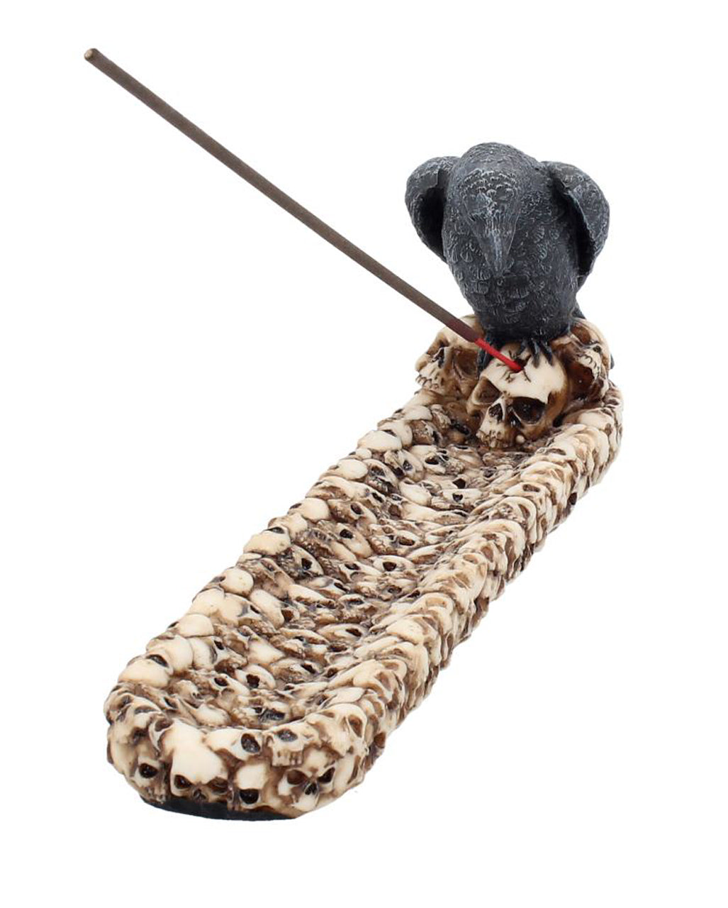 Krähe mit Totenschädel Räucherstäbchenhalter 25cm