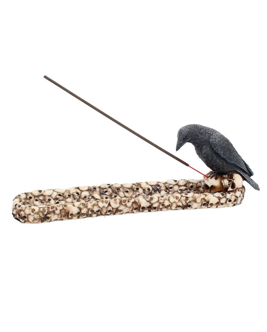 Krähe mit Totenschädel Räucherstäbchenhalter 25cm