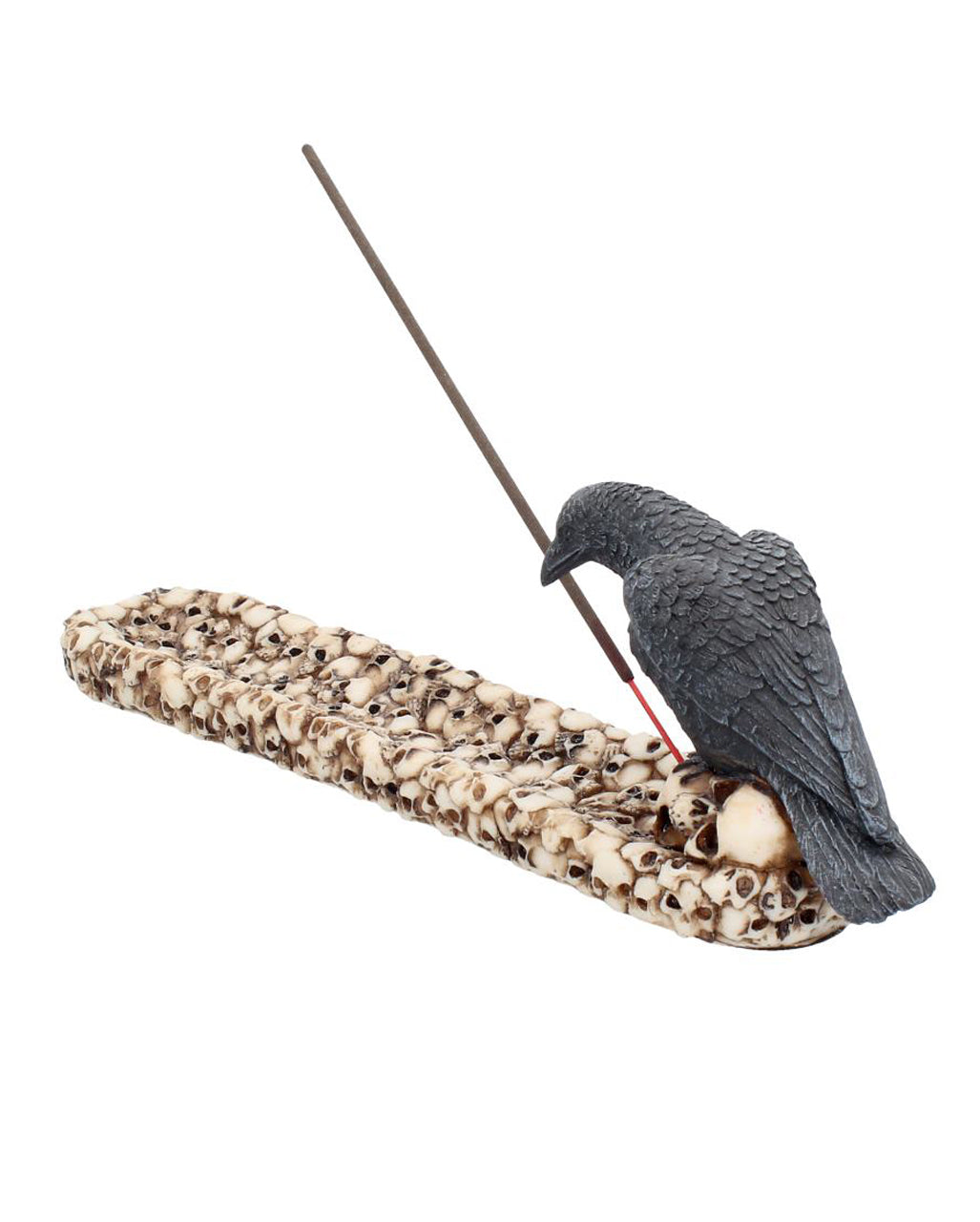 Krähe mit Totenschädel Räucherstäbchenhalter 25cm