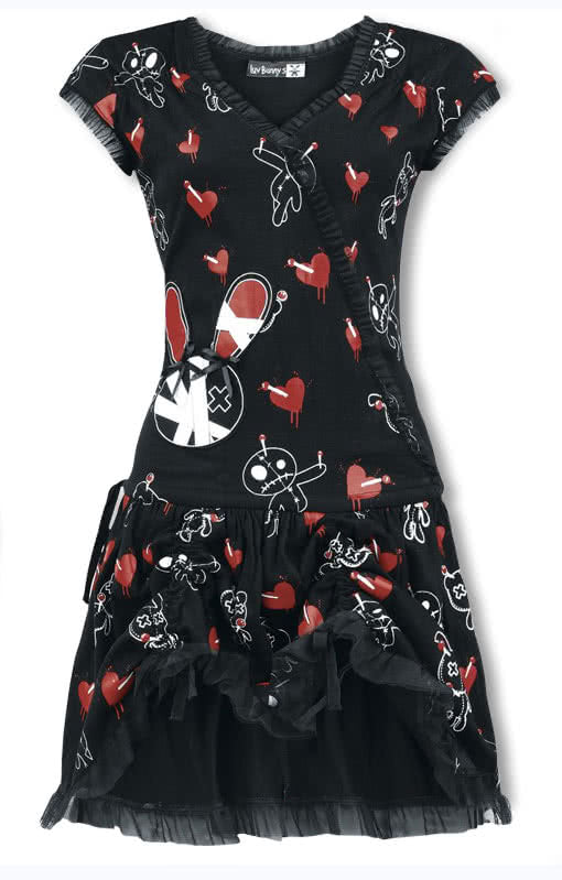 Luv Bunny Rüschenkleid mit Print