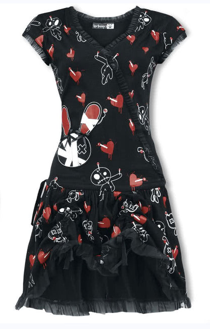 Luv Bunny Rüschenkleid mit Print