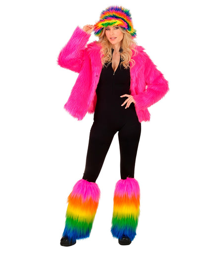 Regenbogen Plüsch Beinstulpen
