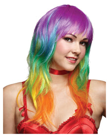Rainbow Perücke gewellt