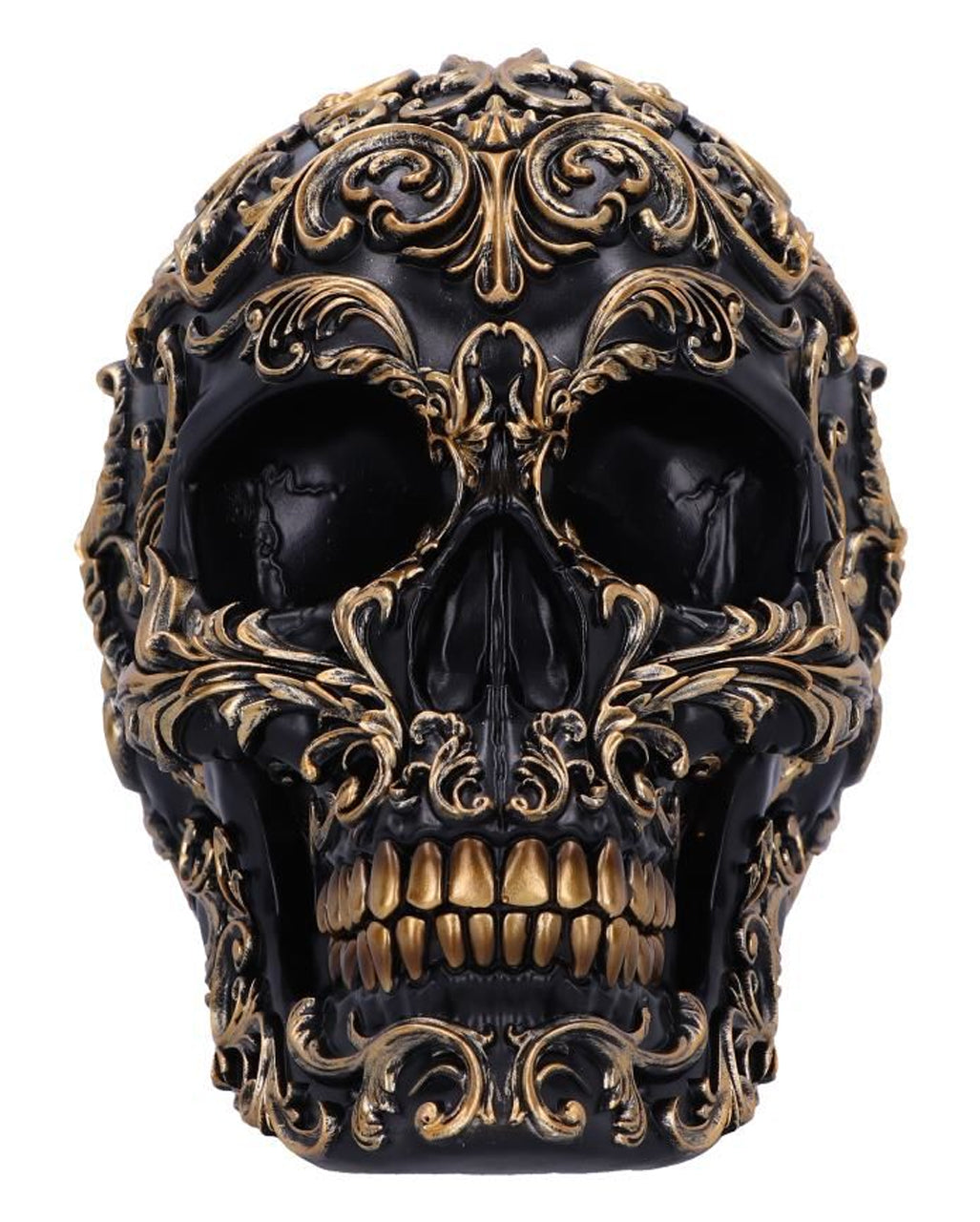 Renaissance Schwarz & Gold Totenschädel 19cm