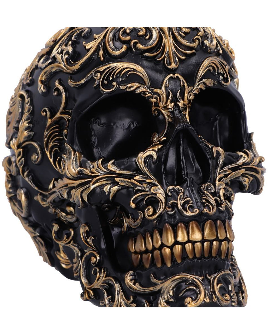 Renaissance Schwarz & Gold Totenschädel 19cm