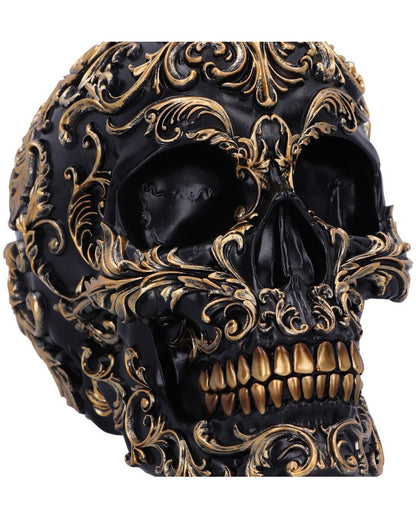 Renaissance Schwarz & Gold Totenschädel 19cm