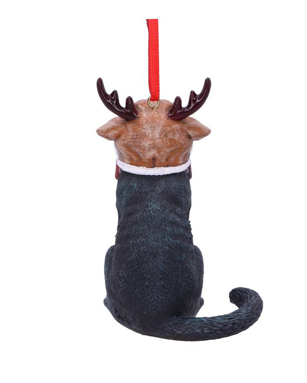 Katze mit Rentiermütze Weihnachtskugel 9cm