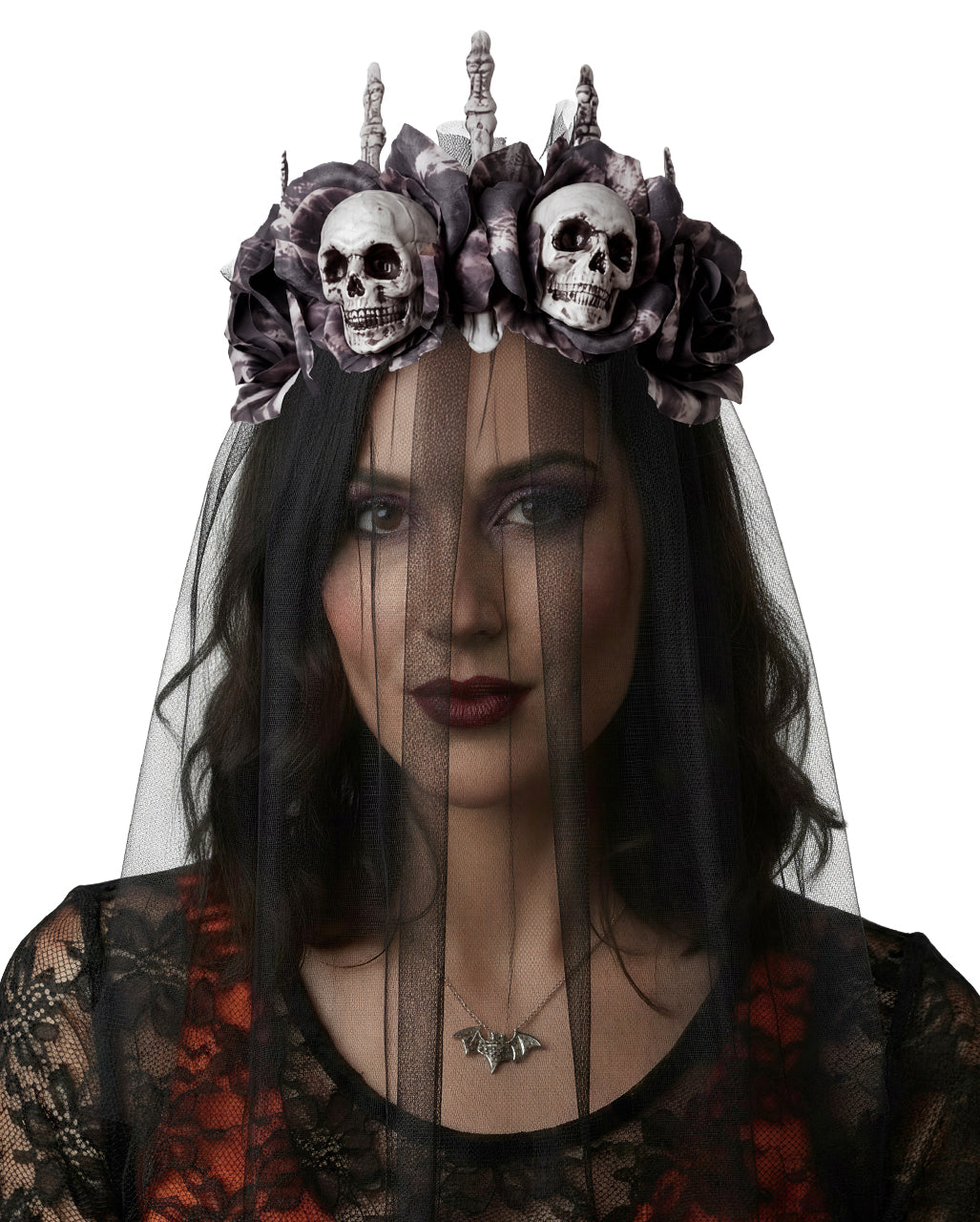 Requiem Mortis Crown with Veil & Bones