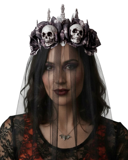 Requiem Mortis Crown with Veil & Bones