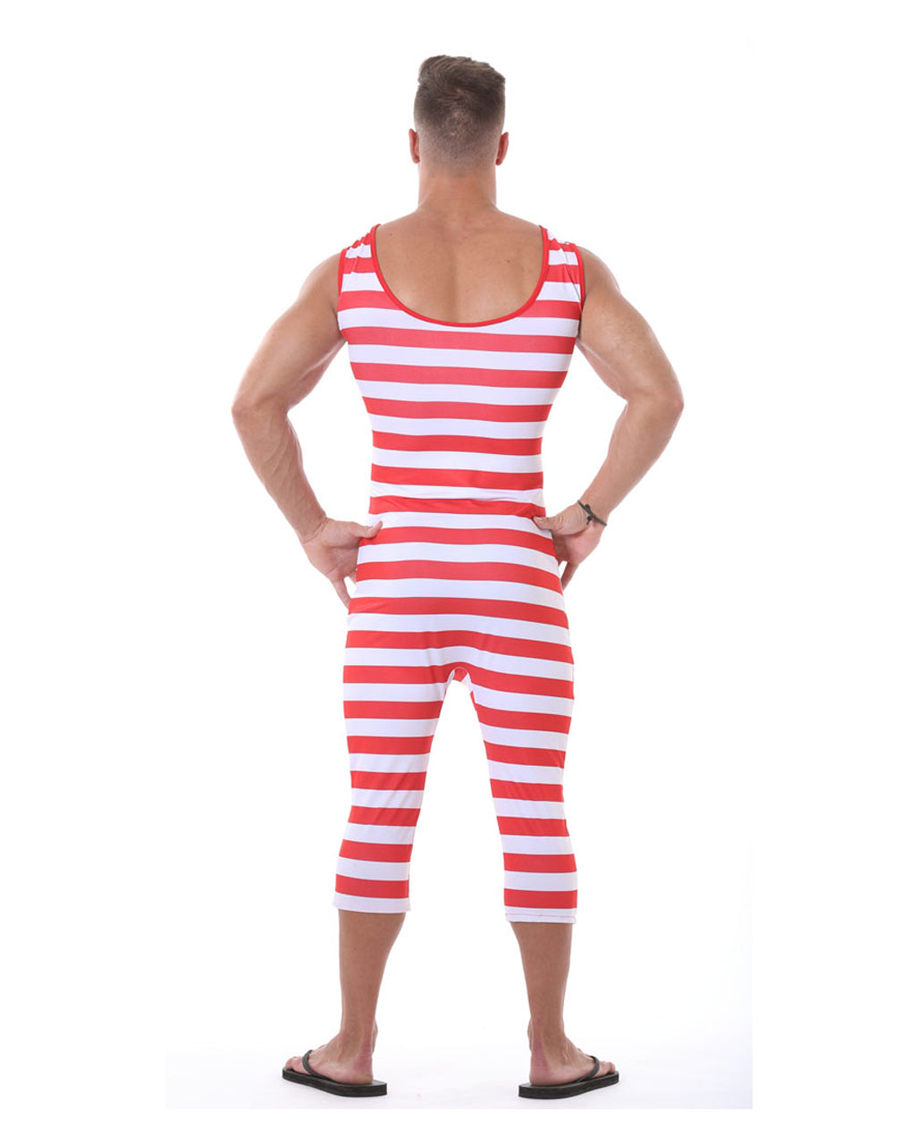Retro Badeanzug für Herren rot/weiß
