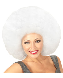 XL Afro Perücke Weiß