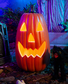 Riesiger Ovaler Halloween Kürbis mit Beleuchtung 55cm