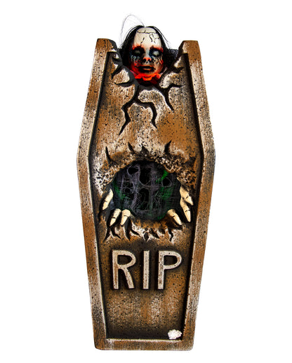 R.I.P. Grabstein mit Gruseleffekt | Licht, Sound & Bewegung 42cm