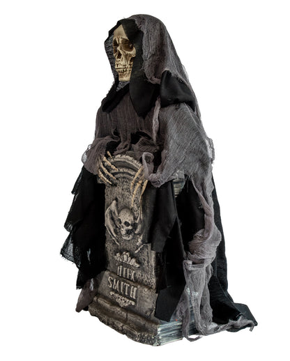 Aus dem Grabstein Heraufsteigender Reaper Animatronic 120cm