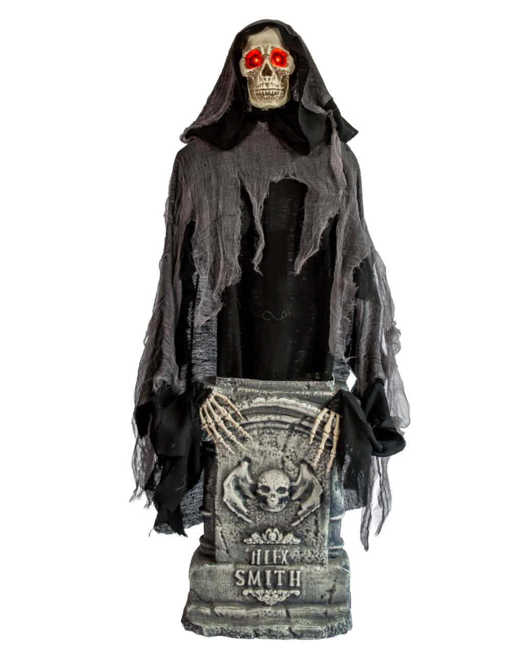 Aus dem Grabstein Heraufsteigender Reaper Animatronic 120cm