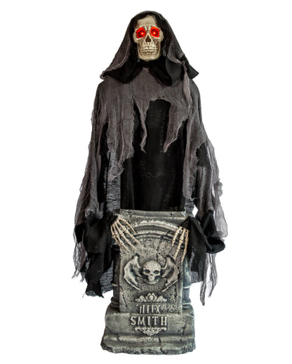 Aus dem Grabstein Heraufsteigender Reaper Animatronic 120cm