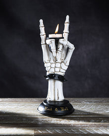 Rock On Skelett Hand Kerzenhalter 25cm