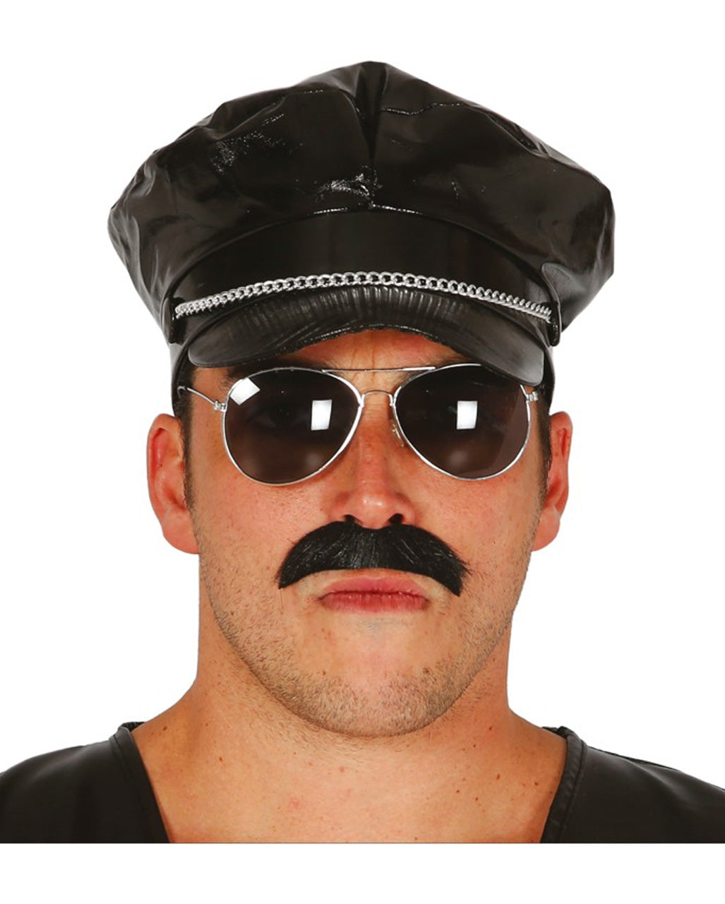 Schwarze Rocker Schirmmütze