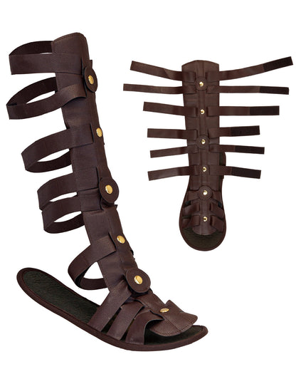 Gladiatorsandalen mit Riemen & Schienbeinschoner