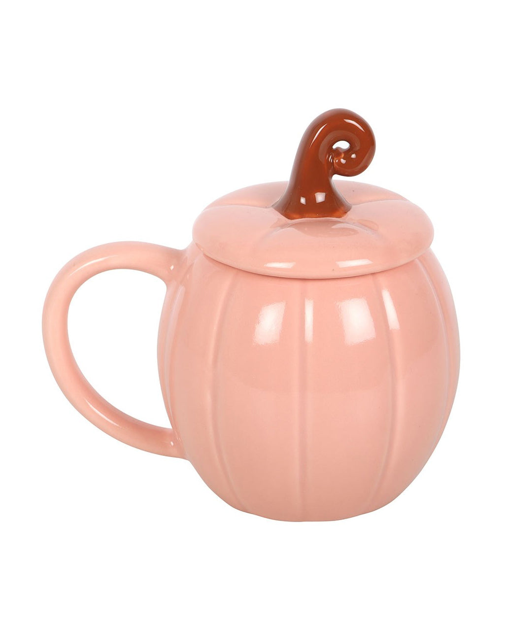 Rosa Kürbis Tasse mit Deckel 14,5cm