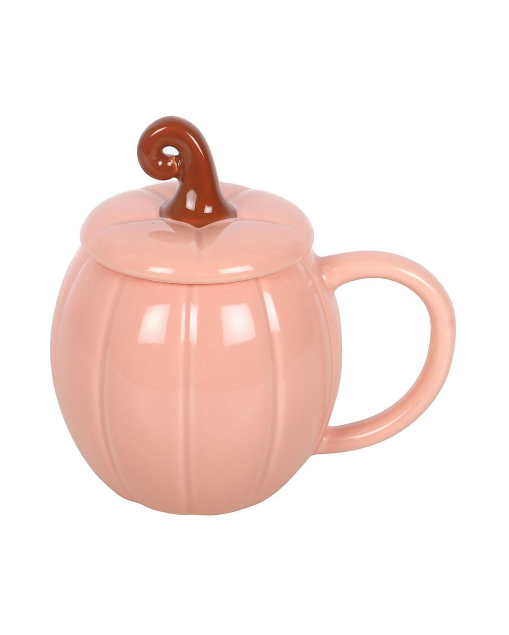 Rosa Kürbis Tasse mit Deckel 14,5cm
