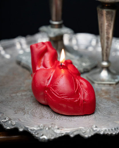 Red Anatomical Heart Candle