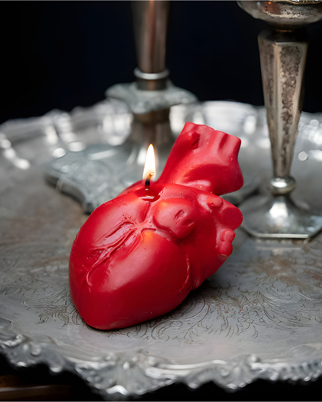 Red Anatomical Heart Candle