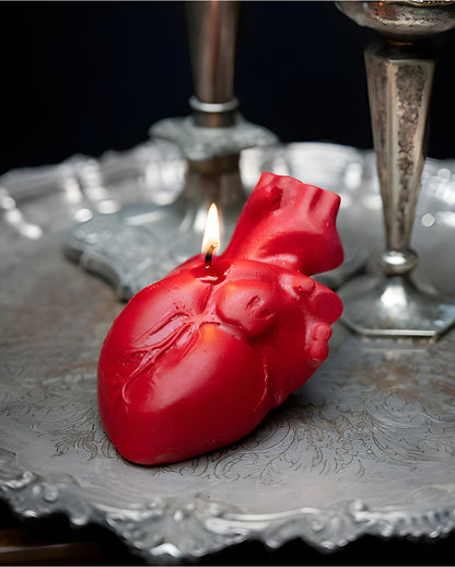 Red Anatomical Heart Candle