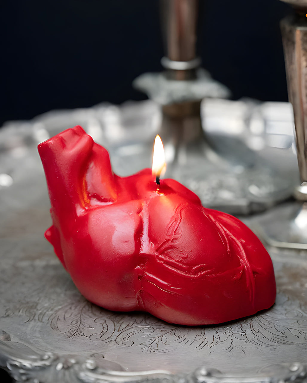 Red Anatomical Heart Candle
