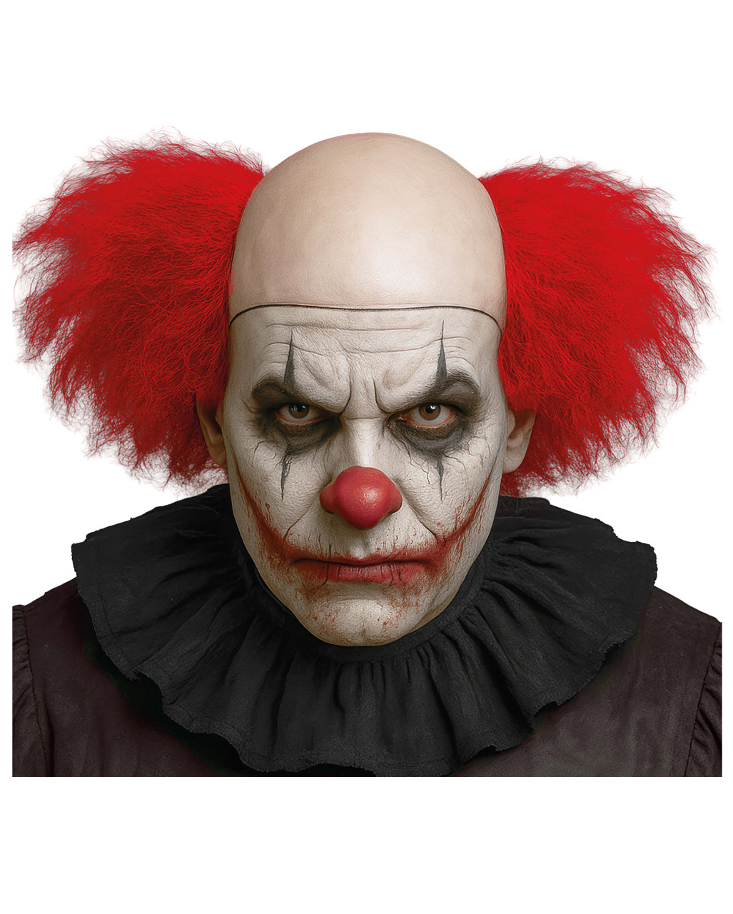 Rote Killer Clown Perücke mit Glatze