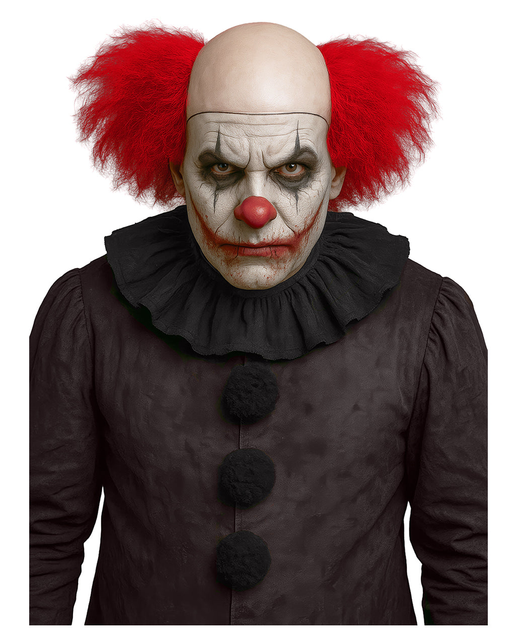 Rote Killer Clown Perücke mit Glatze