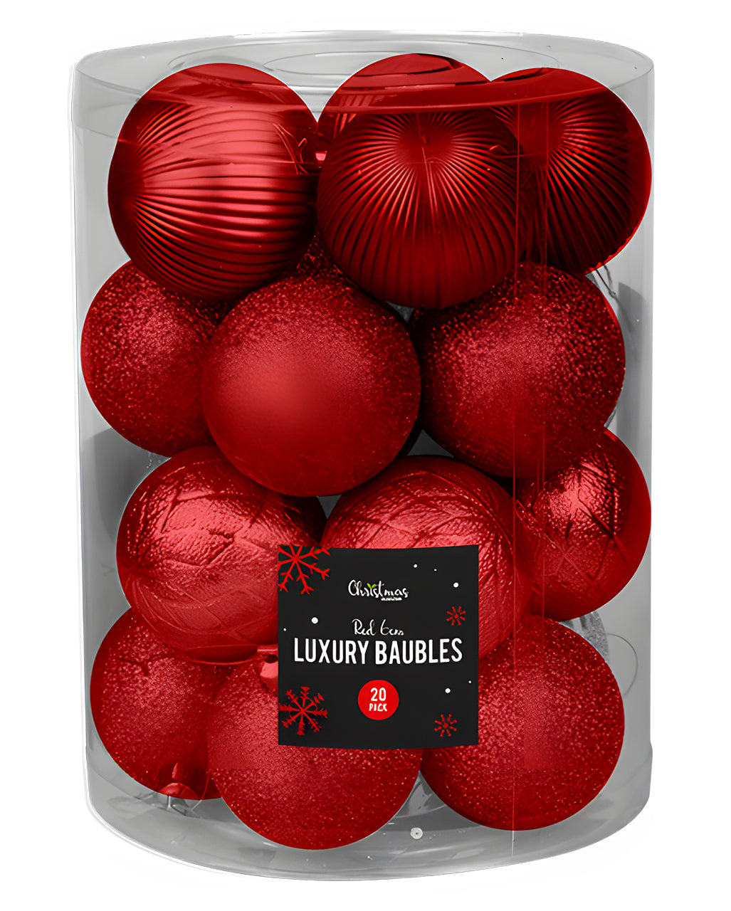 Red Christmas Baubles 20 Pcs.