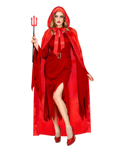 Roter Kapuzenumhang aus Satin