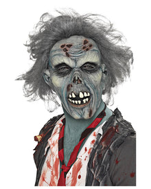 Verweste Zombie Maske mit Haaren