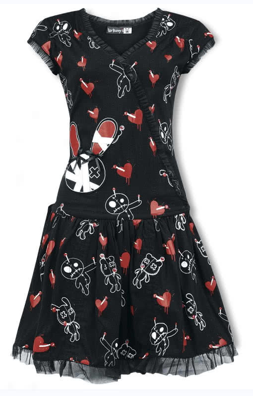 Luv Bunny Rüschenkleid mit Print