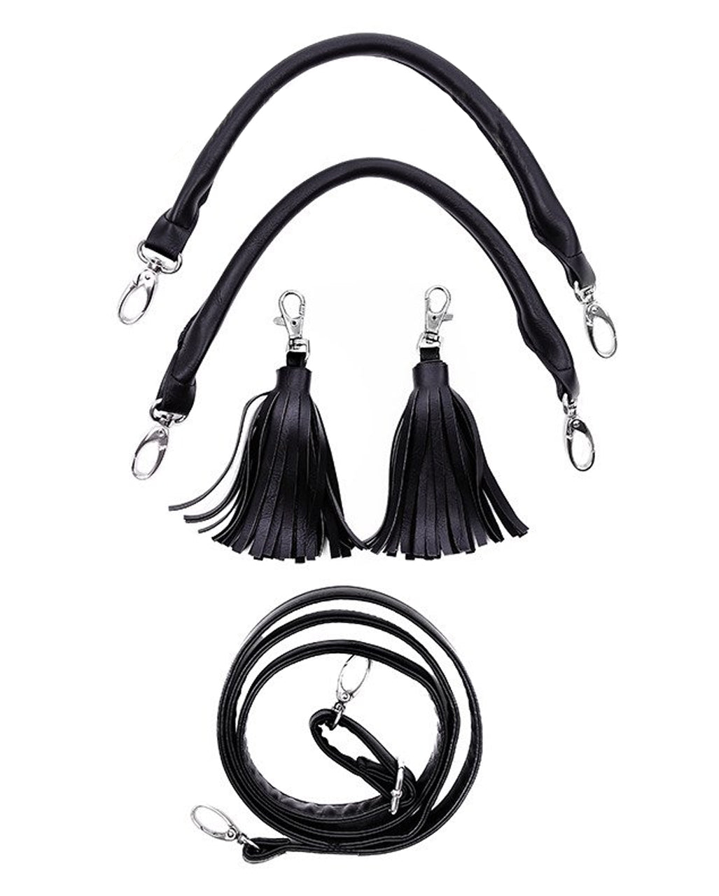 Schwarze Henna Gothic Handtasche rund